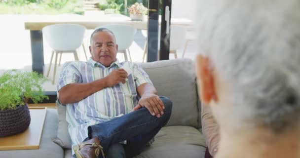 Senior Diverse People Meeting Talking Retirement Home Healthy Active Retirement — Vídeos de Stock