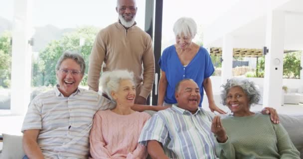 Portrait Senior Diverse People Embracing Retirement Home Healthy Active Retirement — Stock videók