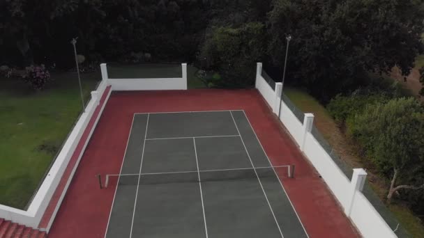 Видео Верхнего Вида Теннисного Корта Активный Образ Жизни Спорт Хобби — стоковое видео