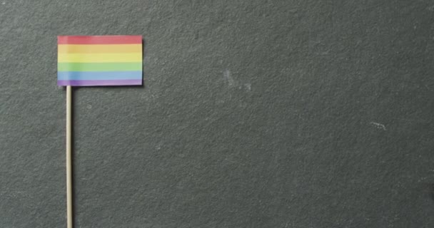 Video Bandiera Arcobaleno Sdraiato Sfondo Bianco Gay Orgoglio Lgbt Diritti — Video Stock