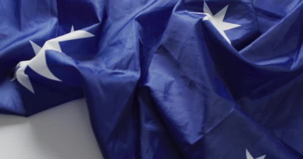 Vidéo Drapeau Plissé Australie Couché Sur Fond Blanc Nationalité Symboles — Video