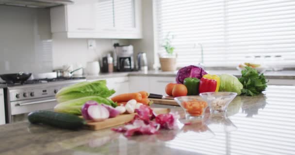 Video Vegetables Lying Cutting Board Prepared Cooking Lifestyle Food Cooking — Wideo stockowe