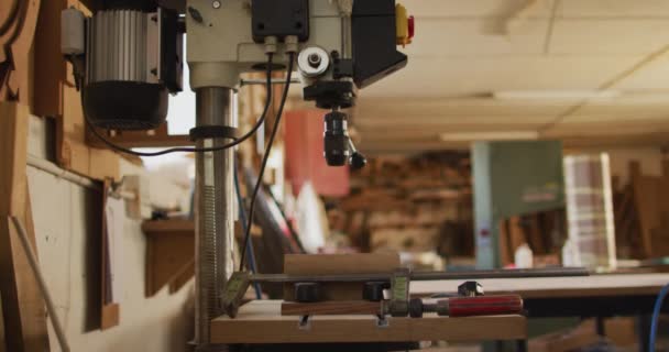 Video Machines Tools Traditional Carpentry Workshop Carpentry Craftsmanship Owning Small — Video Stock