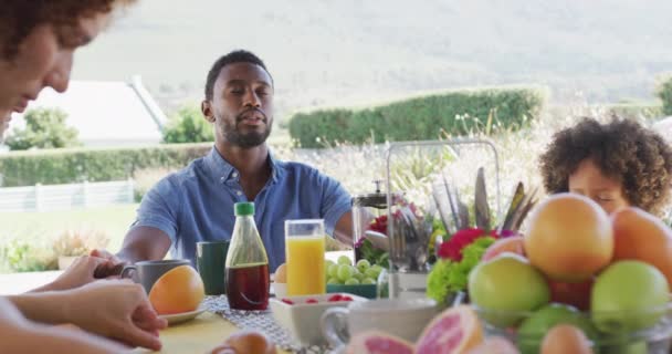 Video Diverse Family Spending Time Together Having Dinner Family Life — Stock Video