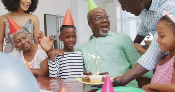 Video Una Famiglia Afroamericana Felice Una Festa Compleanno Vita Familiare — Video Stock