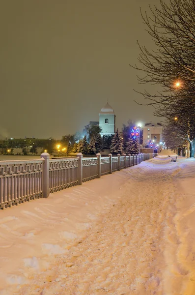 Noche de invierno paisaje — Foto de Stock