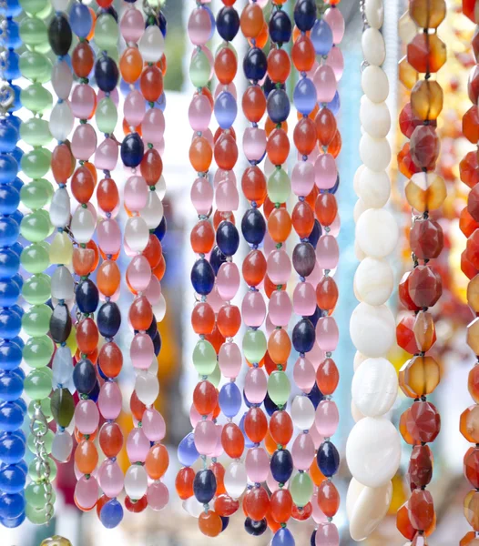 Various of different colorful necklace — Stock Photo, Image