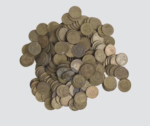 Старые монеты Советского Союза 2 копейки — стоковое фото