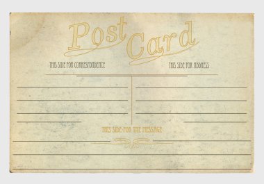 gri bir arka plan üzerinde eski kartpostal