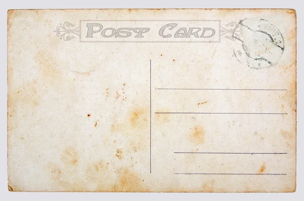 Tarjeta postal antigua, sobre un fondo gris — Foto de Stock