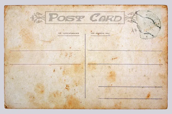 Cartão postal antigo, em um fundo cinza — Fotografia de Stock