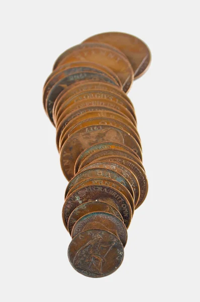 Staré anglické mince — Stock fotografie