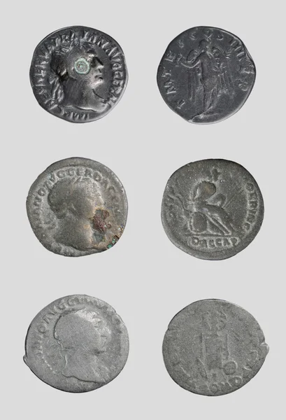 Antiche monete romane in rame — Foto Stock