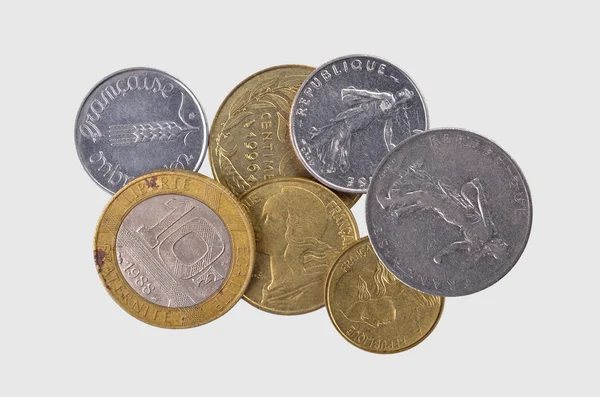 Monedas metálicas Francia — Foto de Stock