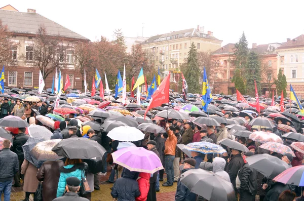 Ukrainian political action opposition inTernopol — Stock Photo, Image