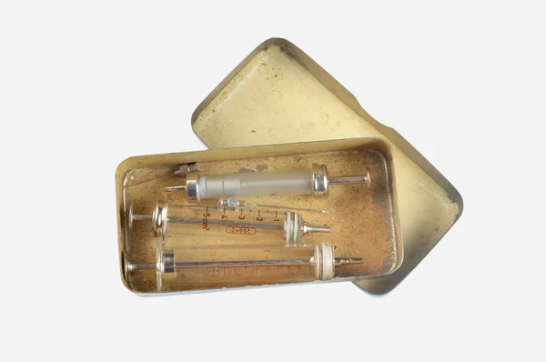 Old medical syringes — Stock Photo, Image