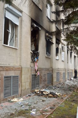 Ternopol, Ukrayna-Şub. 19. 2014 silahlı nöbet Emniyet Müdürlüğü