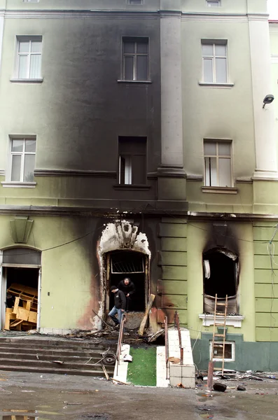 Ternopol, Ukrajina únor. 19. 2014 .armed záchvat policejního oddělení — Stock fotografie