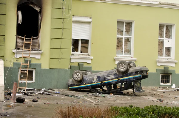 Ternopol, Ukrajina únor. 19. 2014 .armed záchvat policejního oddělení — Stock fotografie