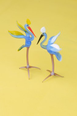 Glass figurine of storks clipart
