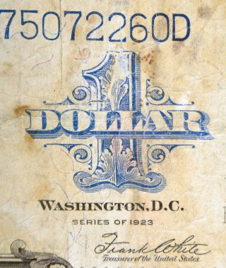 Vintage kağıt banknot, Amerika Birleşik Devletleri 1923 unsurları