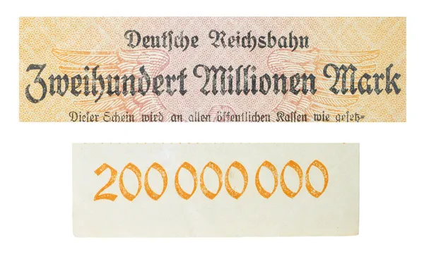 Alte Elemente von Papierbanknoten, Banknotenkaiser 's Deutschland — Stockfoto