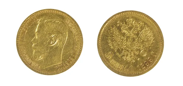 5 rublos de ouro Rússia Imperial 1899 — Fotografia de Stock