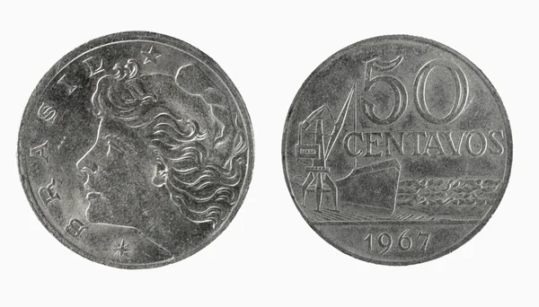 Brezilya, 50 centavos paraları — Stok fotoğraf