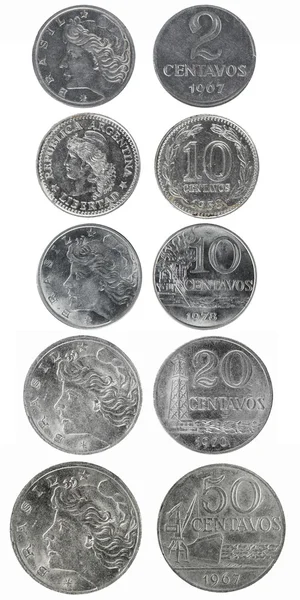 Set coins Brazil, 2-50 centavos — Stock Photo, Image