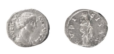 Coin Old silver Roman denarius clipart