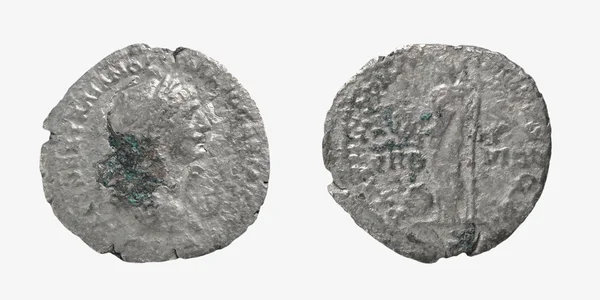 Moneda Antiguo denario romano de plata — Foto de Stock