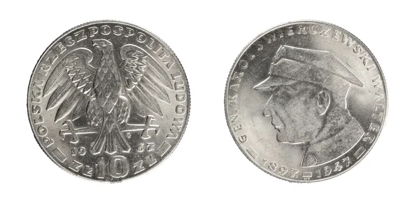 Mynt socialistiska Polen 10 zloty — Stockfoto