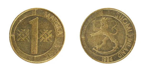 Coins Finland 1 markka — Stock Photo, Image