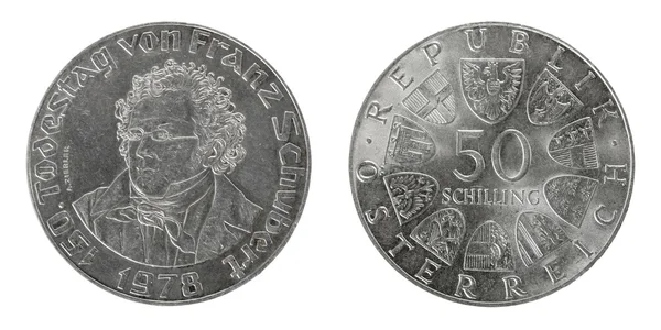 Avusturya 50 Şilin gümüş sikke — Stok fotoğraf
