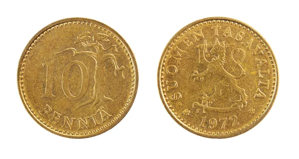 Finlandia 10 groszowe monety — Zdjęcie stockowe
