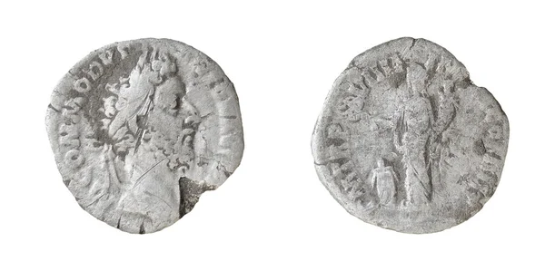 Érme ezüst régi római dénár — Stock Fotó