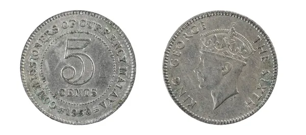 Gamla mynt koloniala malaysia — Stockfoto