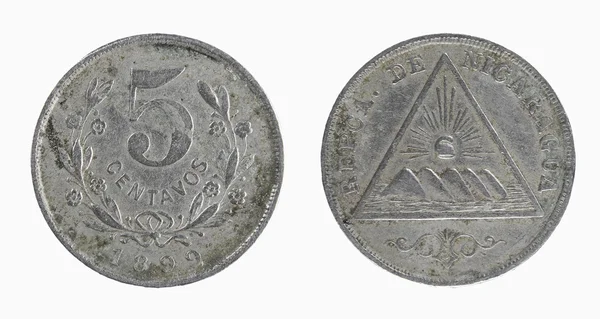 Monety Nikaragui — Zdjęcie stockowe