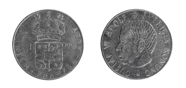 Sweden coins 1 krona — Zdjęcie stockowe