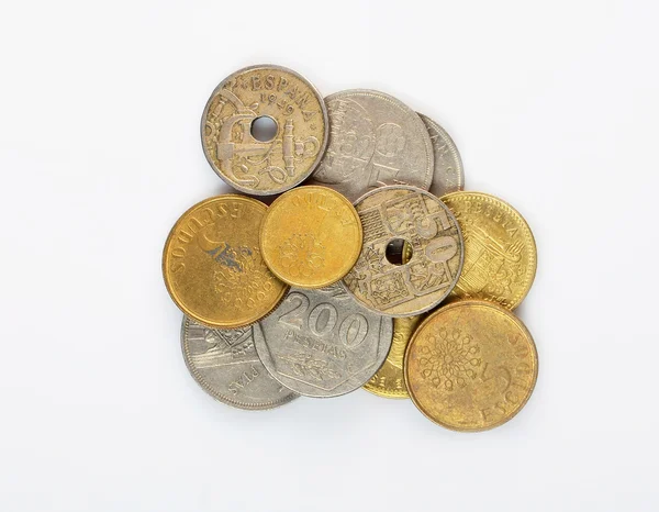 Csoportja, érmék, Spanyolország — Stock Fotó