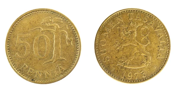 Монеты Финляндии 50 пенни — стоковое фото