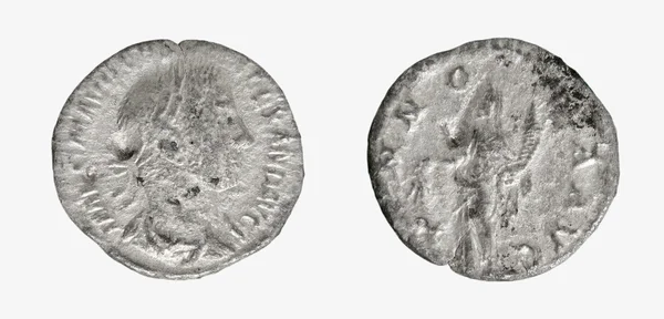 Bozuk para eski gümüş Roma denarius — Stok fotoğraf