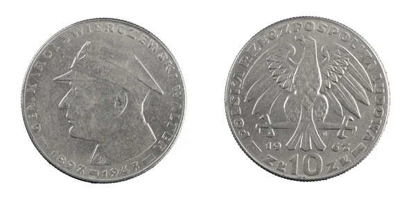 硬币社会主义波兰 10 兹罗提 — 图库照片