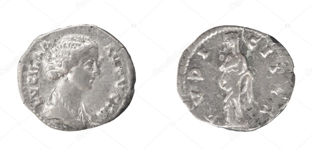 Coin Old silver Roman denarius
