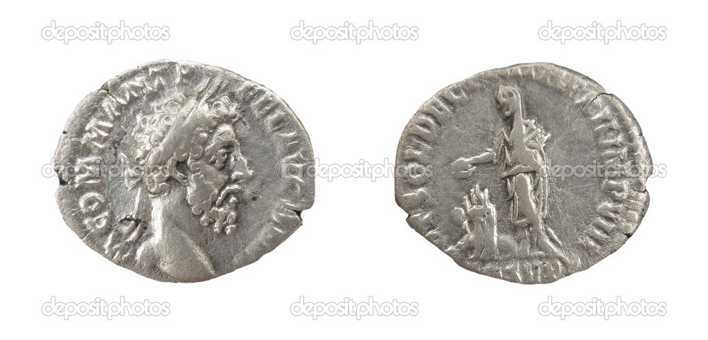 Coin Old silver Roman denarius