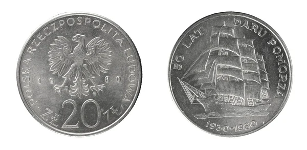 Coin Poland Zloty — Stock Photo, Image