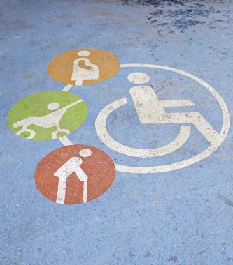 Blue handicapped sign