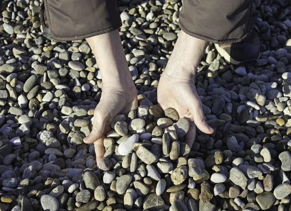 Τα χέρια με πέτρες — Φωτογραφία Αρχείου