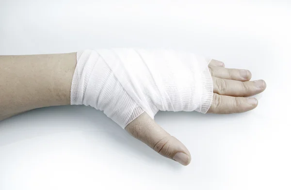 Bandaged hand — Stock Photo, Image