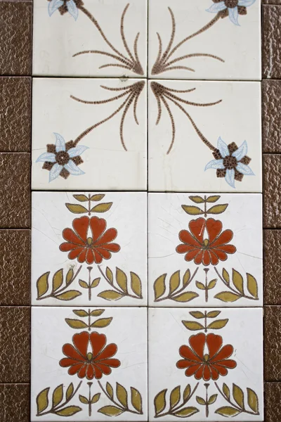 Azulejos com floral — Fotografia de Stock